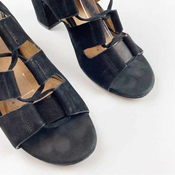 Antonio Melani Jessay Black Suede Leather Lace Up Block Heel Sandals Size 9.5 - Picture 10 of 14